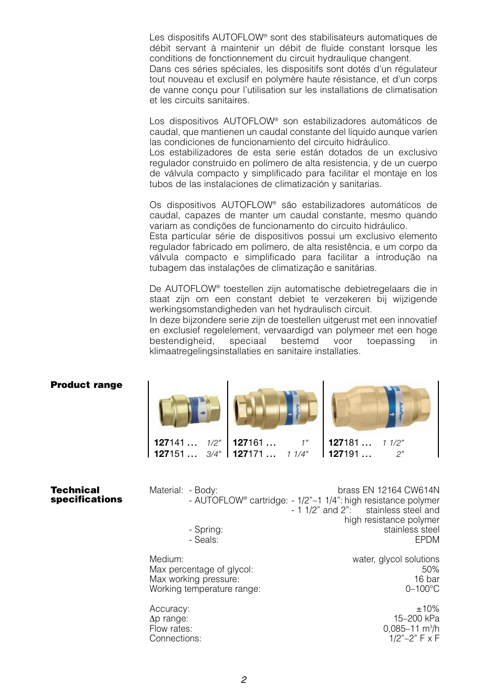 Caleffi 127 User Manual | Page 2 / 8