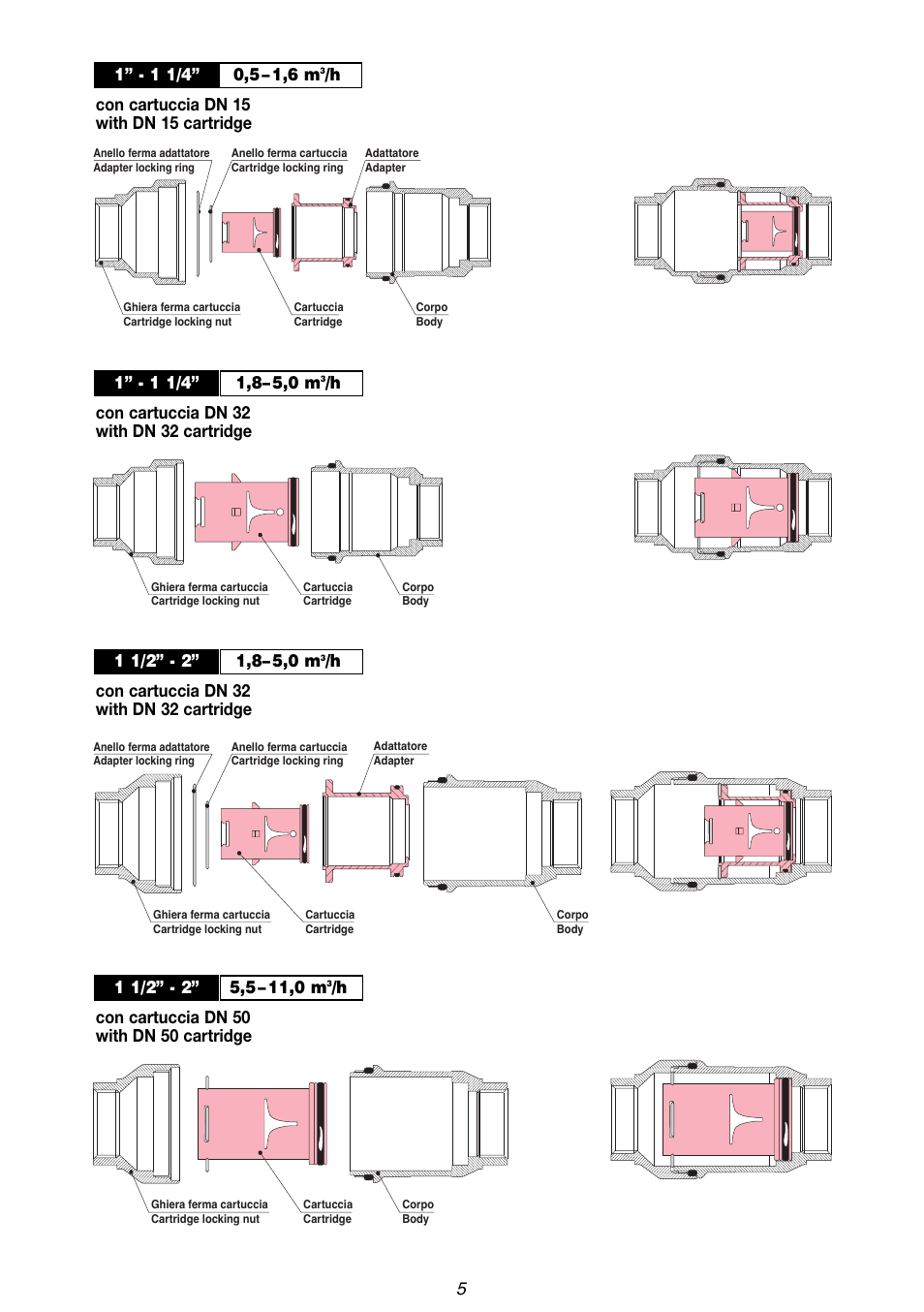 H 1,8– 5,0 m | Caleffi 127 User Manual | Page 5 / 8