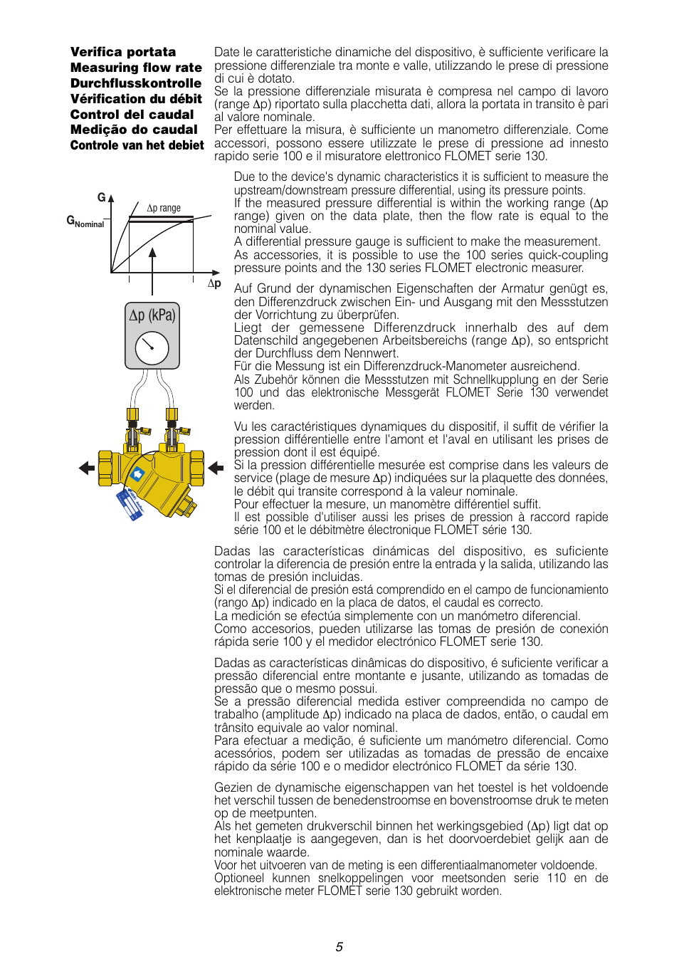 P (kpa) | Caleffi 126 User Manual | Page 5 / 16