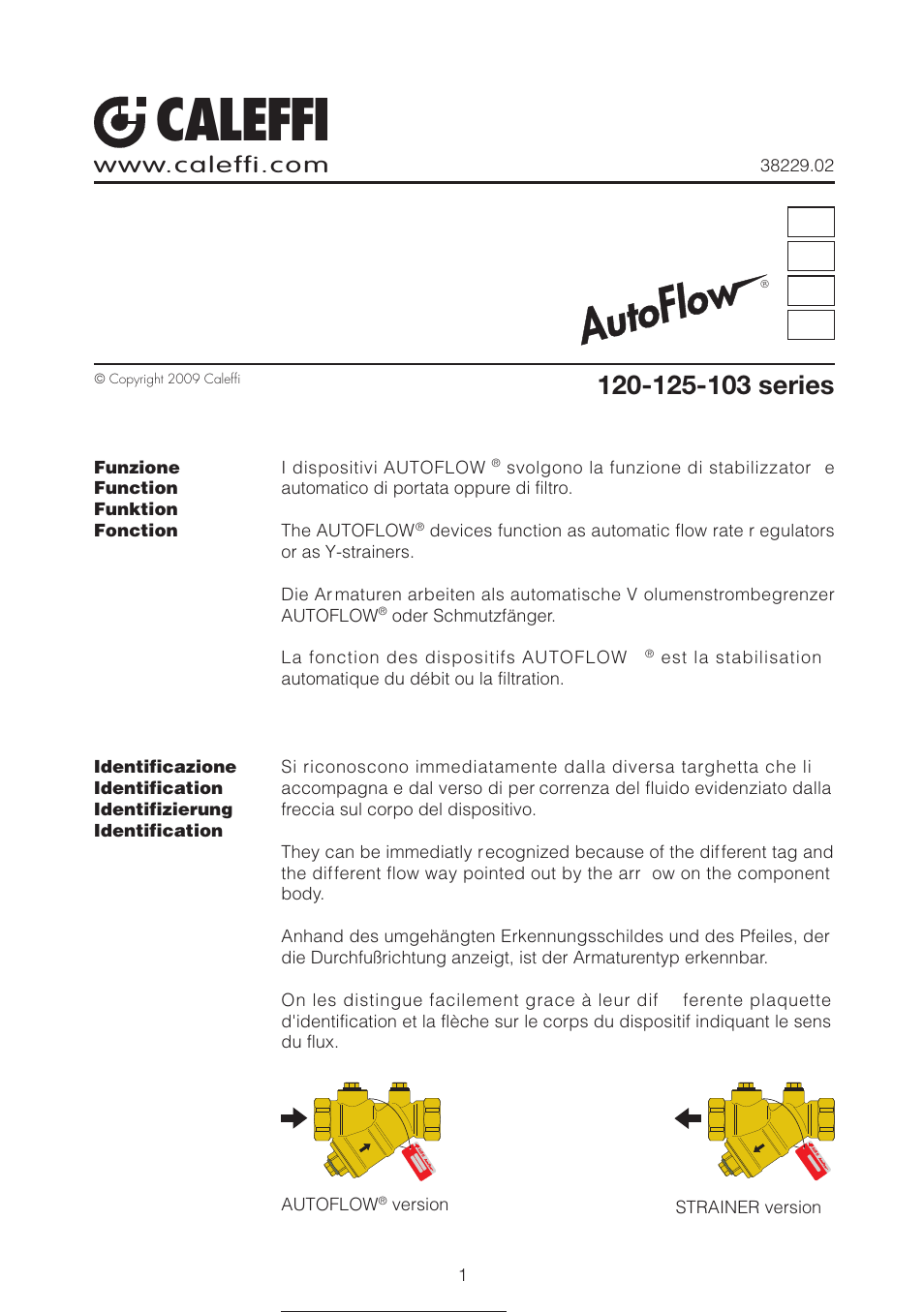 Caleffi 100 User Manual | 16 pages