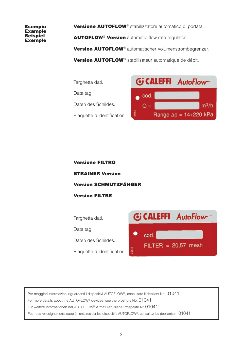 Caleffi 100 User Manual | Page 2 / 16