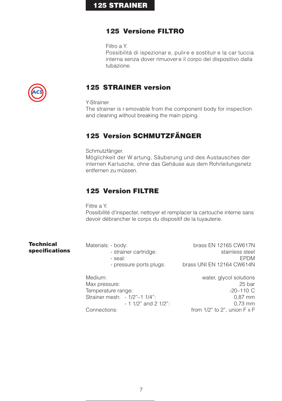 Caleffi 100 User Manual | Page 7 / 16
