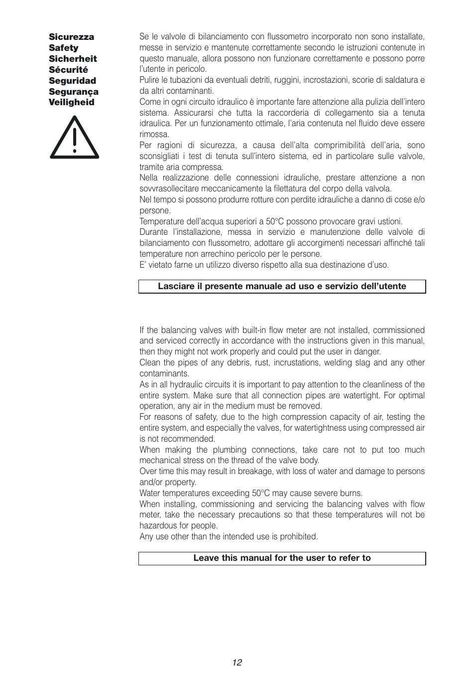 Caleffi 132 User Manual | Page 12 / 16