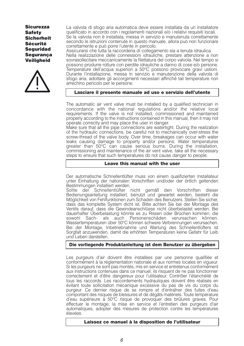 Caleffi 251 User Manual | Page 6 / 8