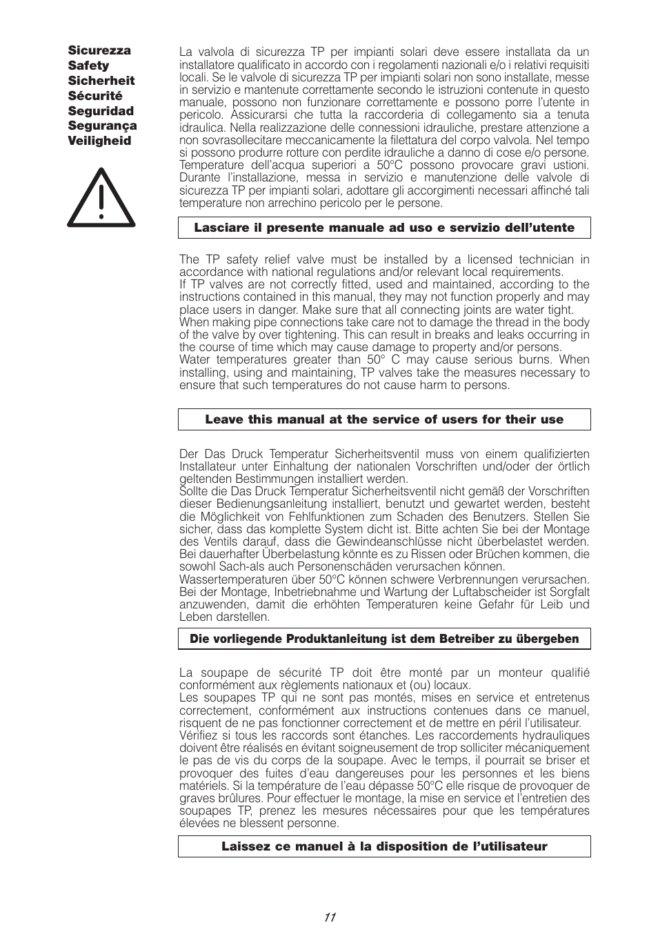 Caleffi 309 User Manual | Page 11 / 12