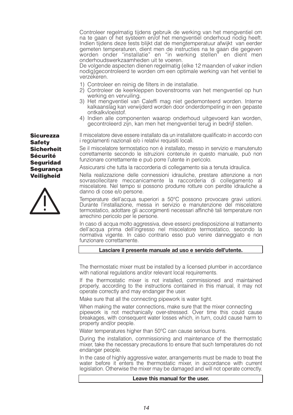 Caleffi 2521 User Manual | Page 14 / 16