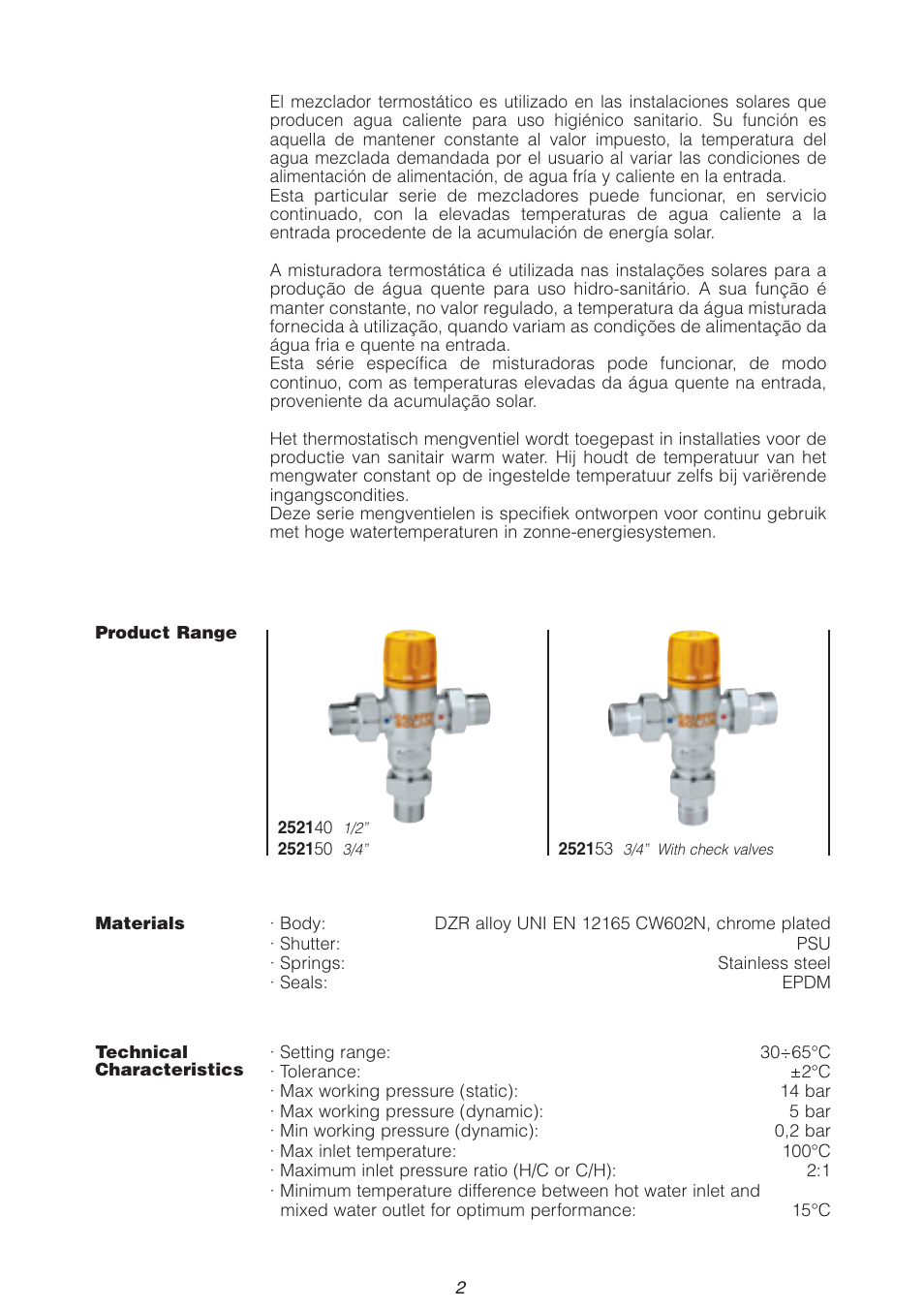 Caleffi 2521 User Manual | Page 2 / 16