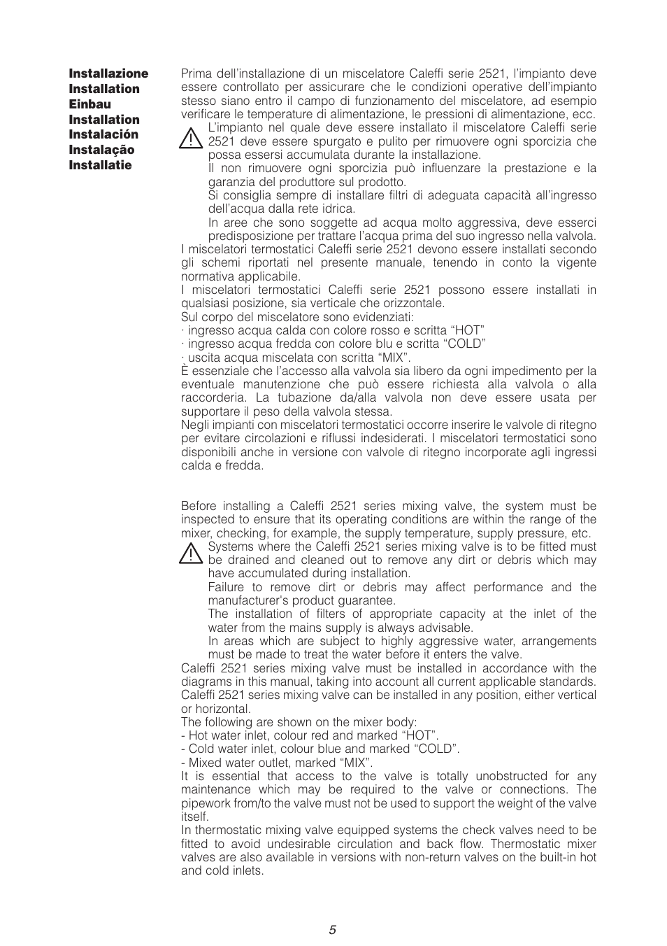 Caleffi 2521 User Manual | Page 5 / 16