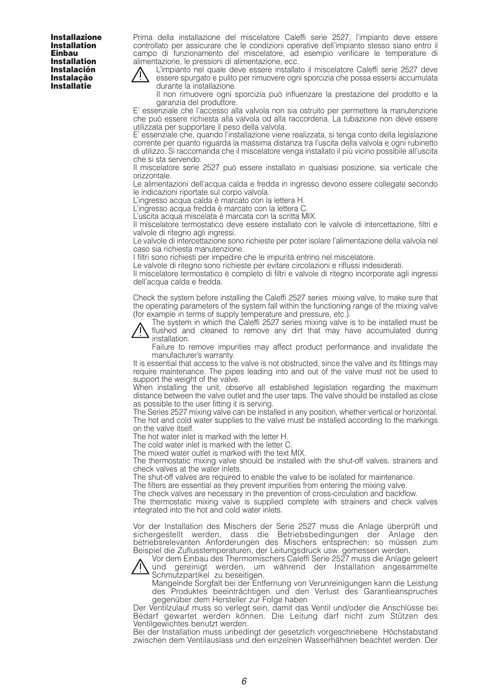 Caleffi 2527 User Manual | Page 6 / 20