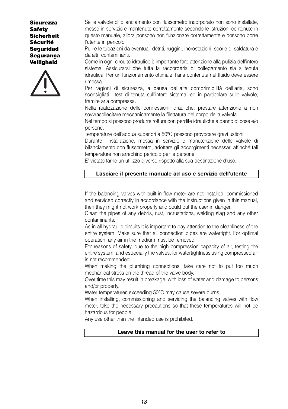 Caleffi 112 User Manual | Page 13 / 16