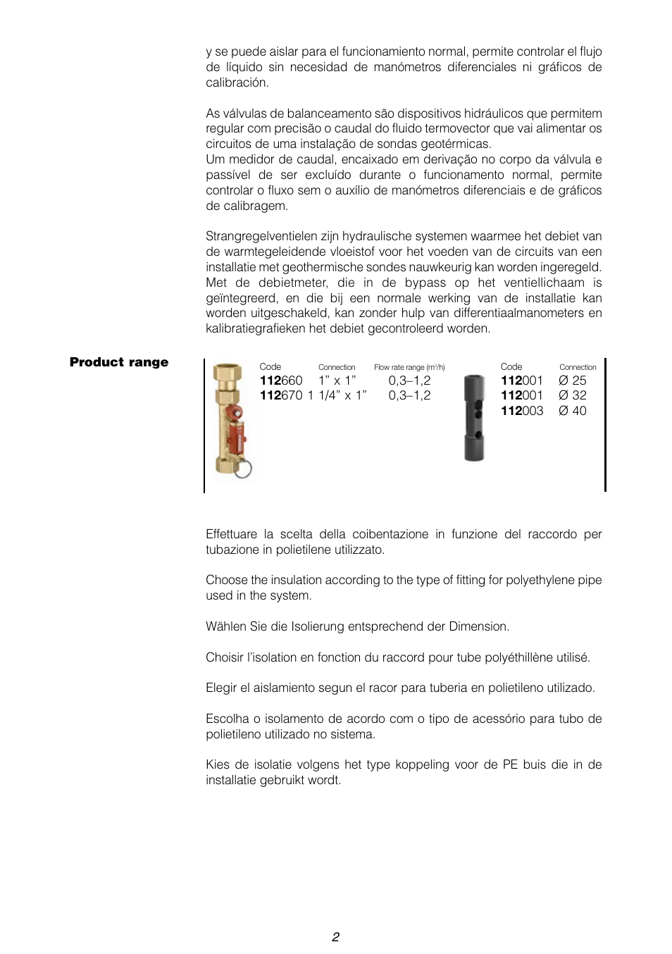 Caleffi 112 User Manual | Page 2 / 16