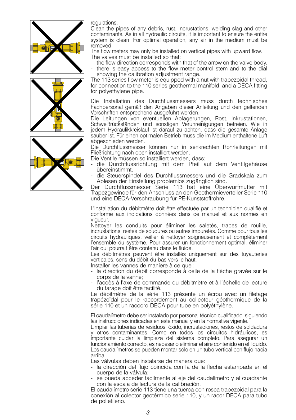 Caleffi 113 User Manual | Page 3 / 12