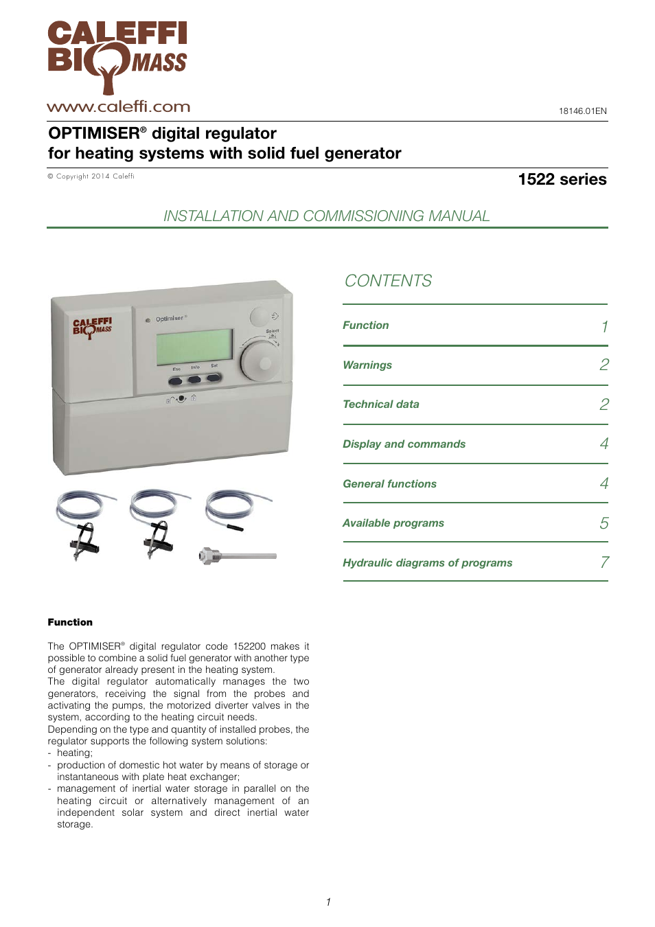 Caleffi 1522 User Manual | 12 pages