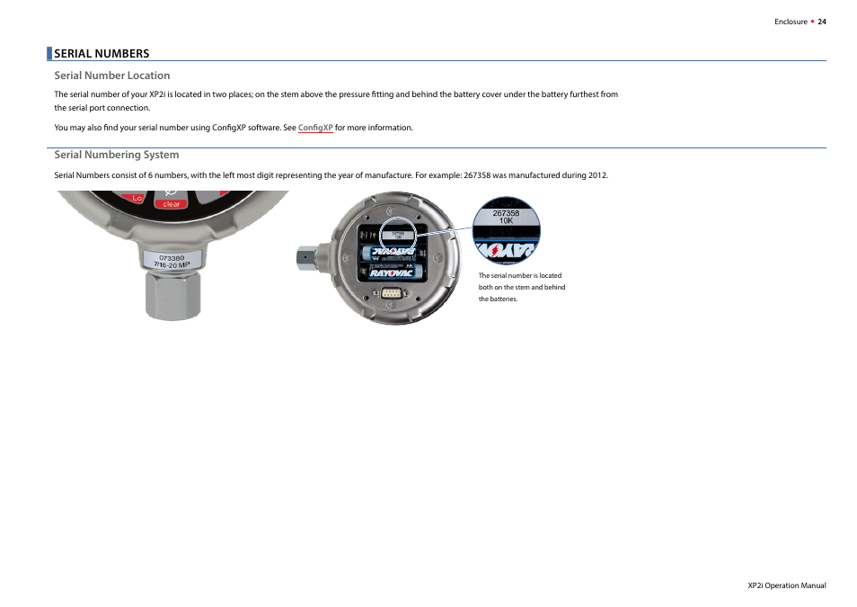 Serial numbers | Crystal DataLoggerXP Digital Pressure Gauge Software User Manual | Page 26 / 43