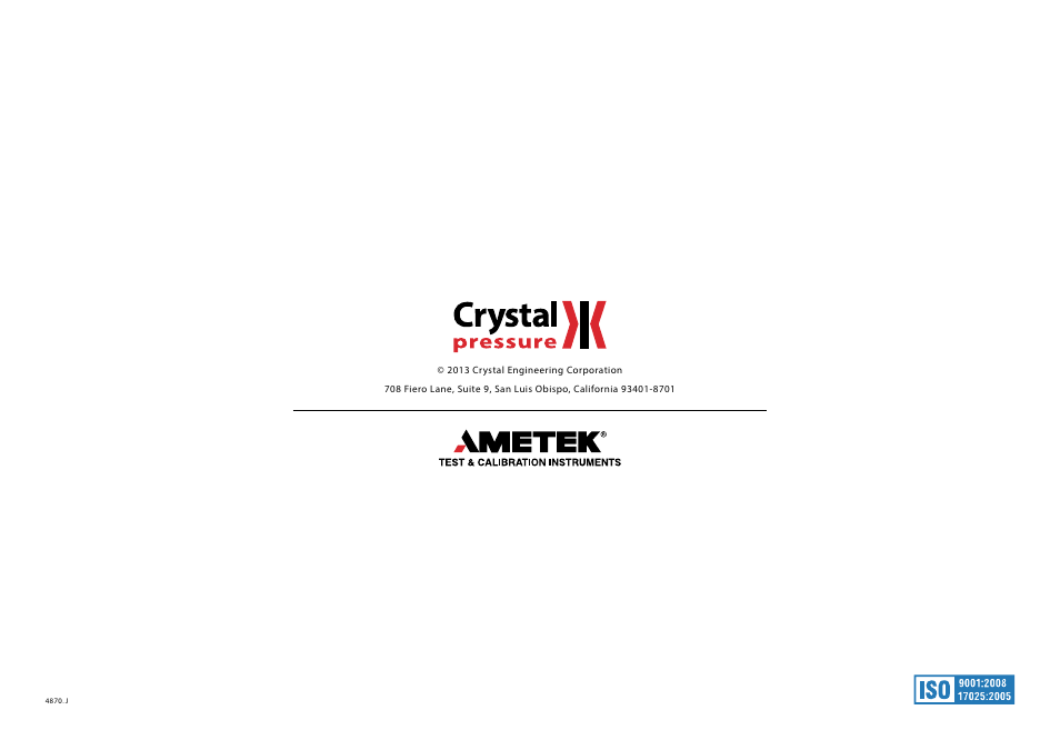 Crystal DataLoggerXP Digital Pressure Gauge Software User Manual | Page 43 / 43