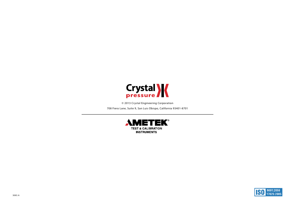 Crystal XP2i-DP Digital Differential Pressure Gauge User Manual | Page 11 / 11