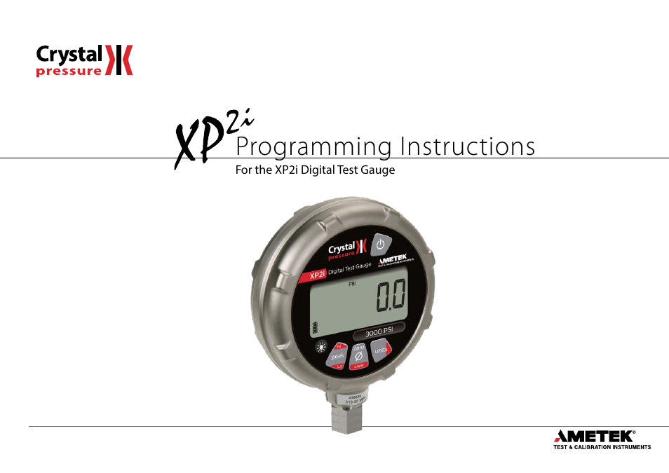 Crystal XP2i-DP Digital Differential Pressure Gauge User Manual | 13 pages