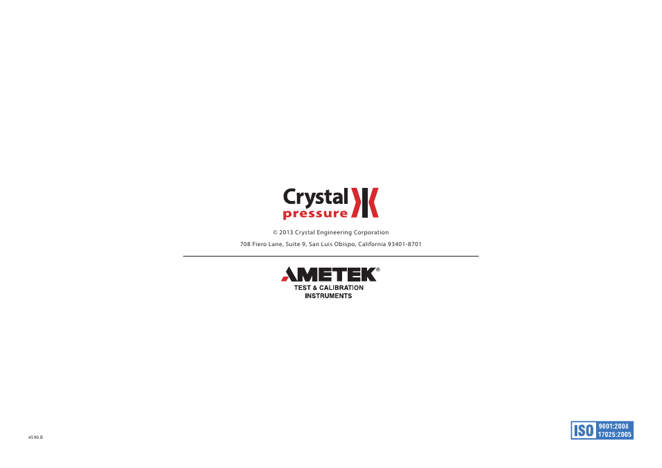 Crystal 30 Series Digital Pressure Calibrator User Manual | Page 7 / 7