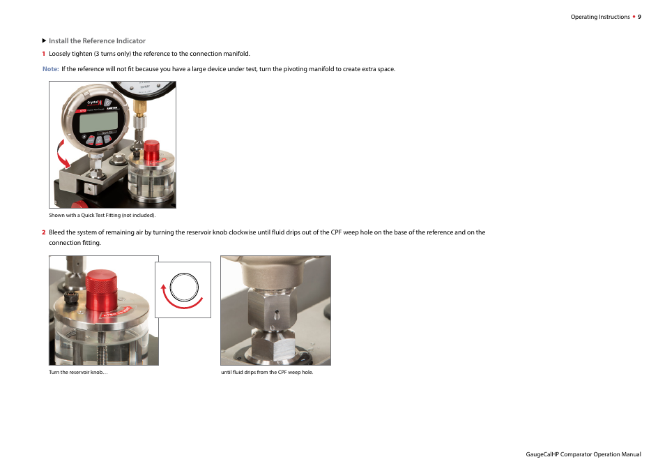 Crystal GaugeCalHP Pressure Comparator User Manual | Page 11 / 20