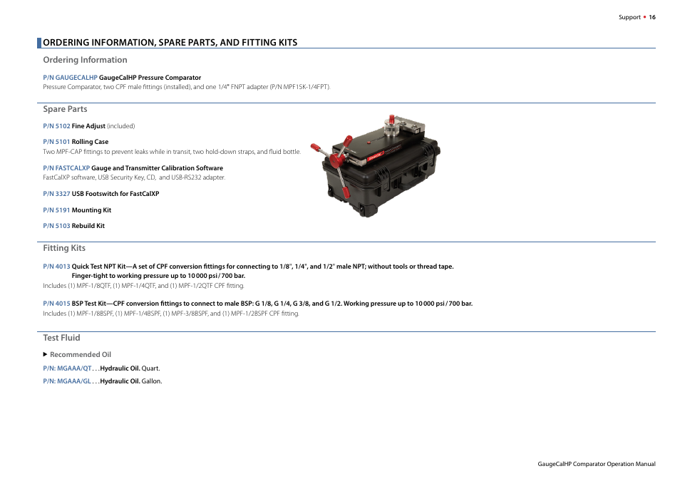 Crystal GaugeCalHP Pressure Comparator User Manual | Page 18 / 20