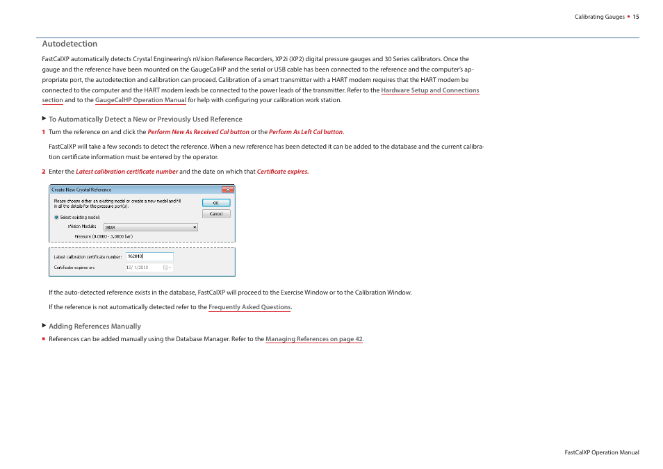 Crystal FastCalXP Calibration Software User Manual | Page 17 / 59