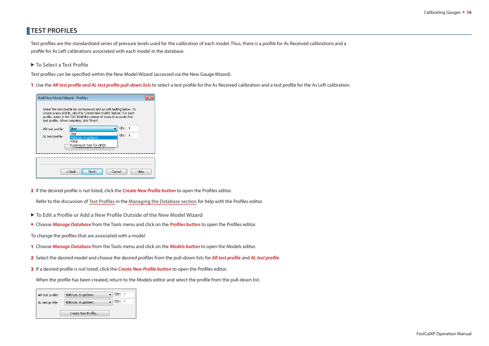 Test profi les | Crystal FastCalXP Calibration Software User Manual | Page 18 / 59