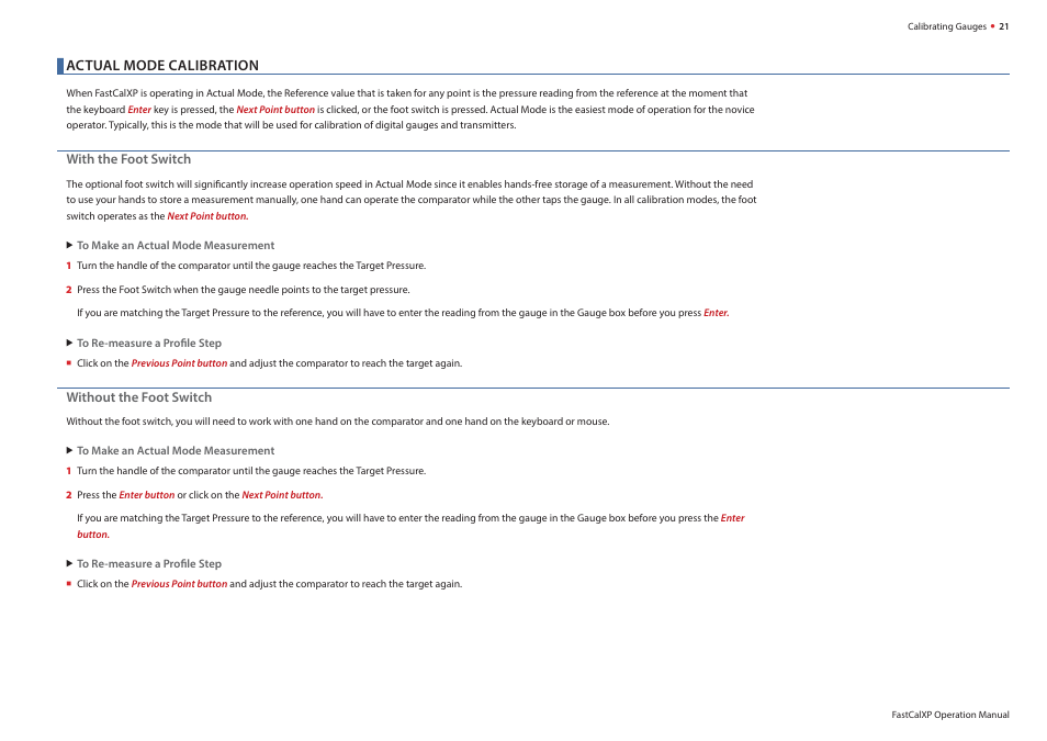 Actual mode calibration, Echniques used in, Actual mode calibration on | Crystal FastCalXP Calibration Software User Manual | Page 23 / 59
