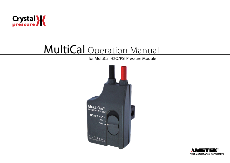 Crystal MultiCal Pressure Module User Manual | 12 pages