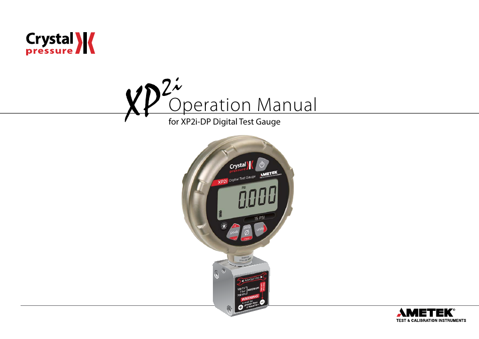 Crystal XP2i-DP Digital Differential Pressure Gauge User Manual | 14 pages