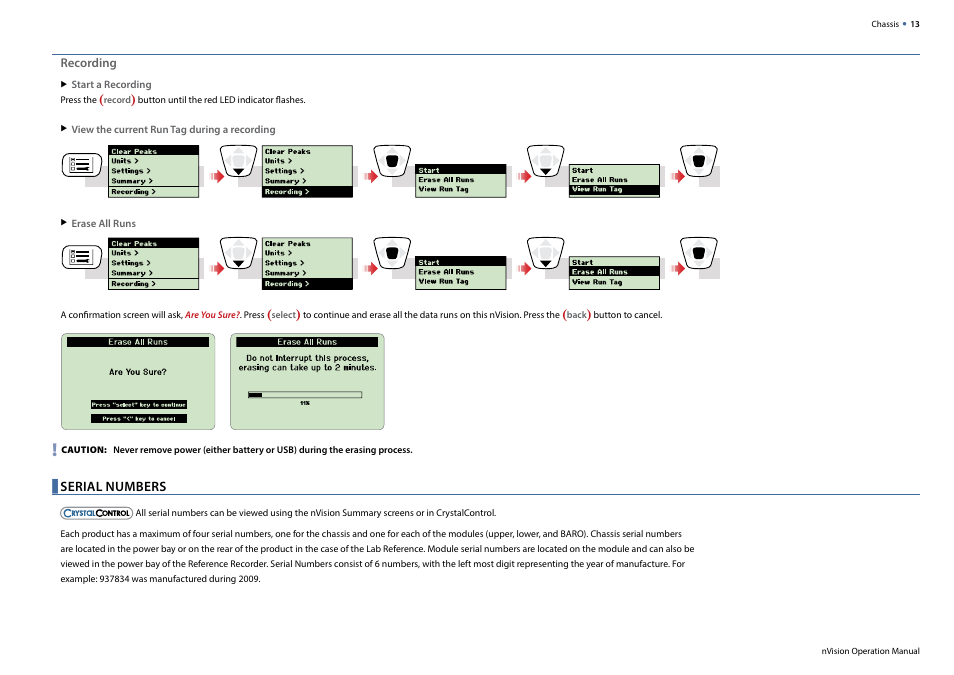 Serial numbers | Crystal nVision Lab Reference User Manual | Page 15 / 54