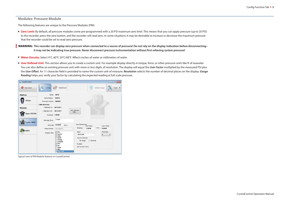 Modules: pressure module | Crystal nVision Lab Reference User Manual | Page 7 / 18