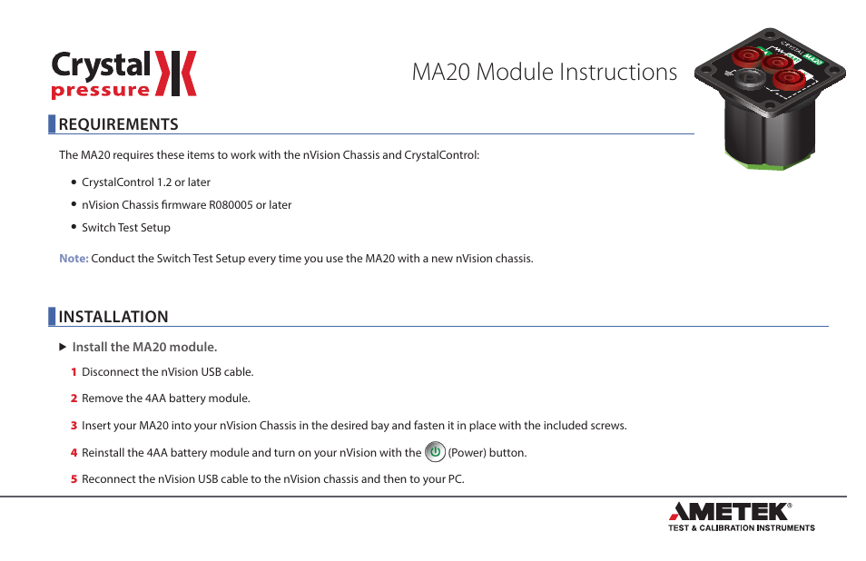 Crystal nVision Lab Reference User Manual | 4 pages