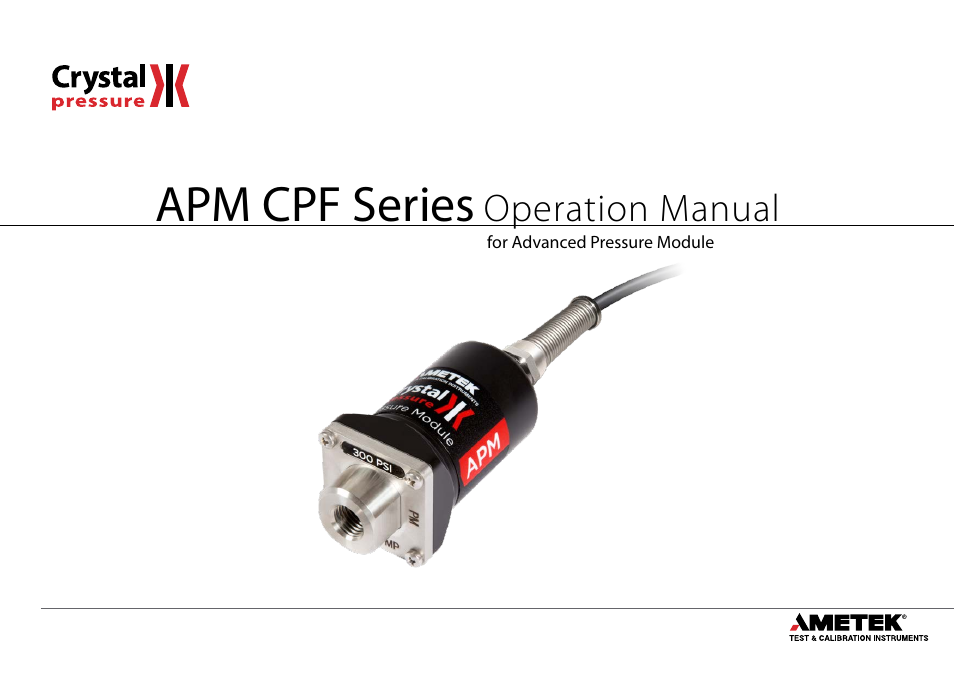 Crystal APM Advanced Pressure Module User Manual | 16 pages