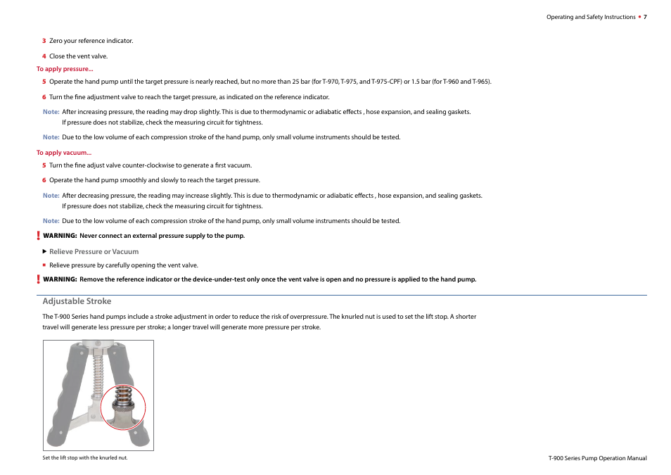 Crystal T-975-CPF Pneumatic Hand Pump User Manual | Page 9 / 16