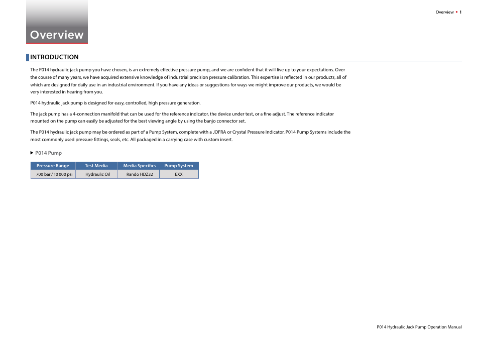 Overview, Introduction | Crystal Pump Systems User Manual | Page 3 / 15