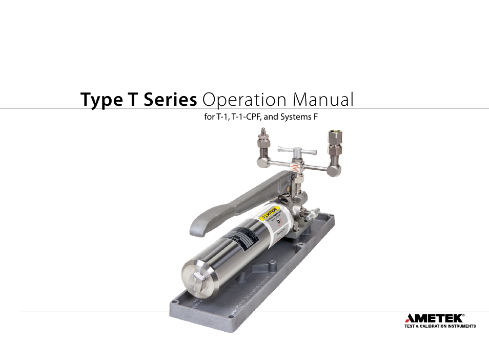 Crystal T-1-CPF Hydraulic Comparator User Manual | 25 pages