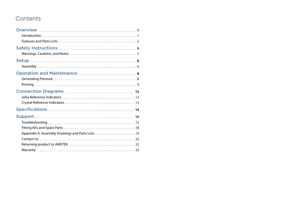 Crystal T-1-CPF Hydraulic Comparator User Manual | Page 2 / 25