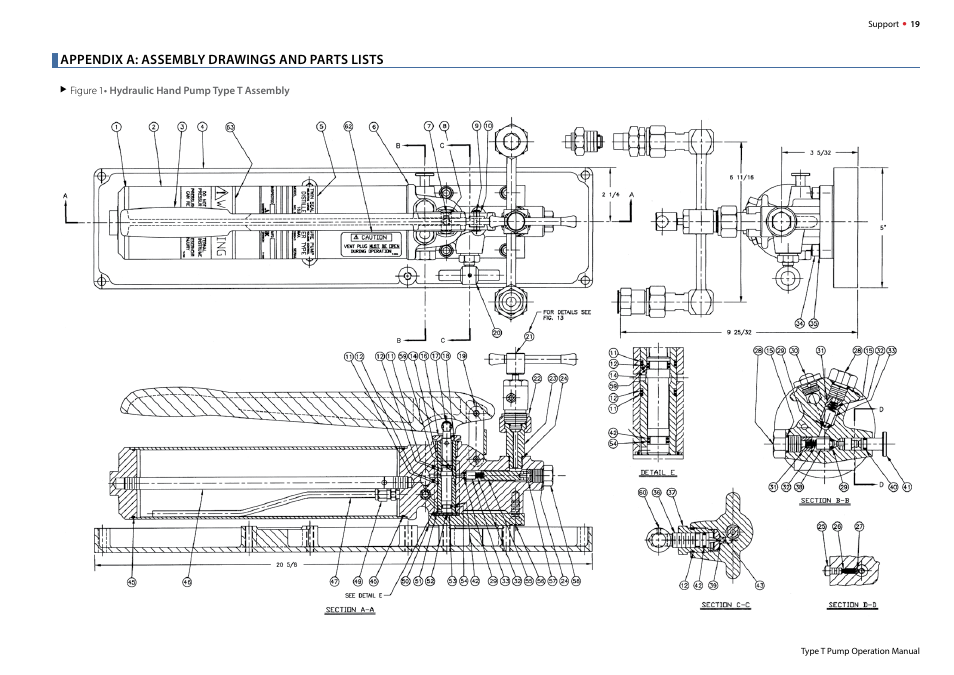 Appendix a: assembly drawings and parts lists | Crystal T-1-CPF Hydraulic Comparator User Manual | Page 21 / 25