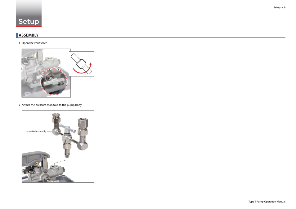 Setup, Assembly | Crystal T-1-CPF Hydraulic Comparator User Manual | Page 8 / 25