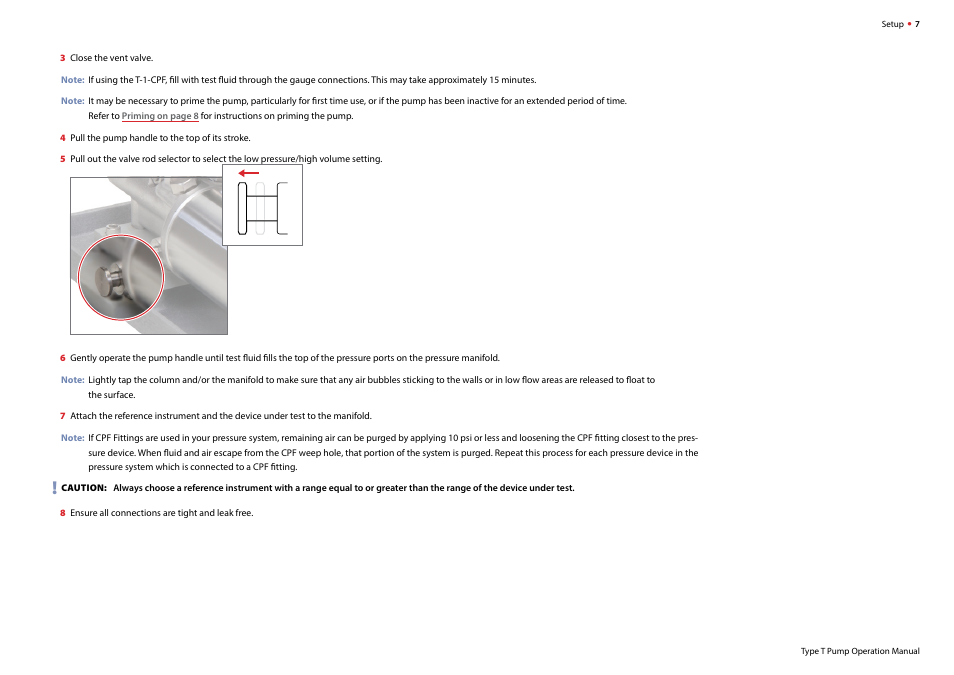 Crystal T-1-CPF Hydraulic Comparator User Manual | Page 9 / 25