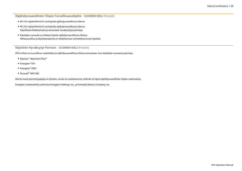 Crystal XP2i 2nd Generation User Manual | Page 25 / 30