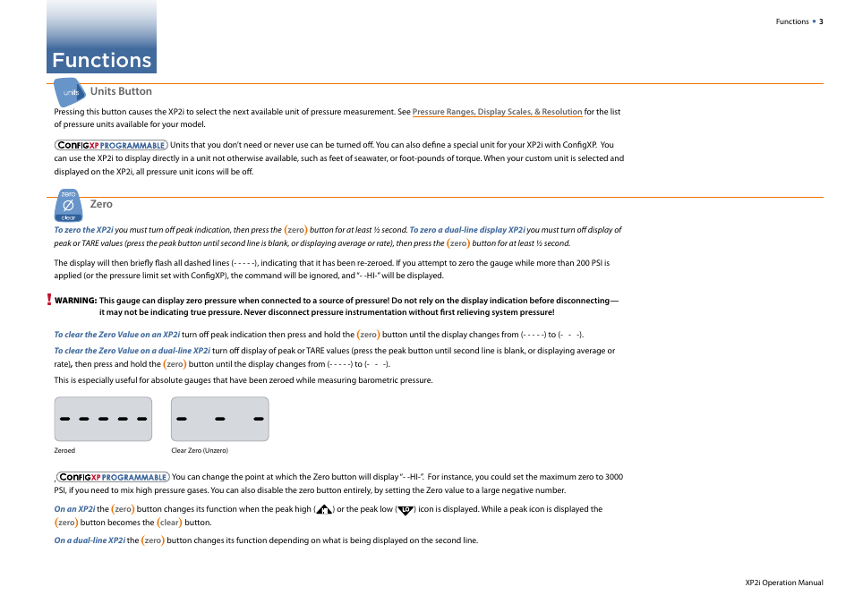 Functions | Crystal XP2i 2nd Generation User Manual | Page 5 / 30