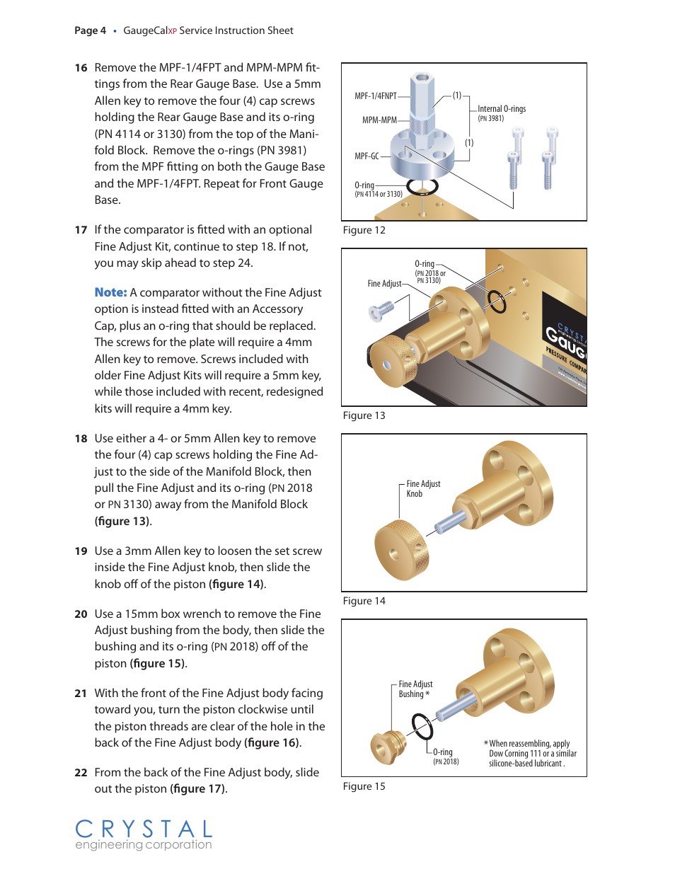 Crystal GaugeCalXP Rebuild Kit User Manual | Page 4 / 8
