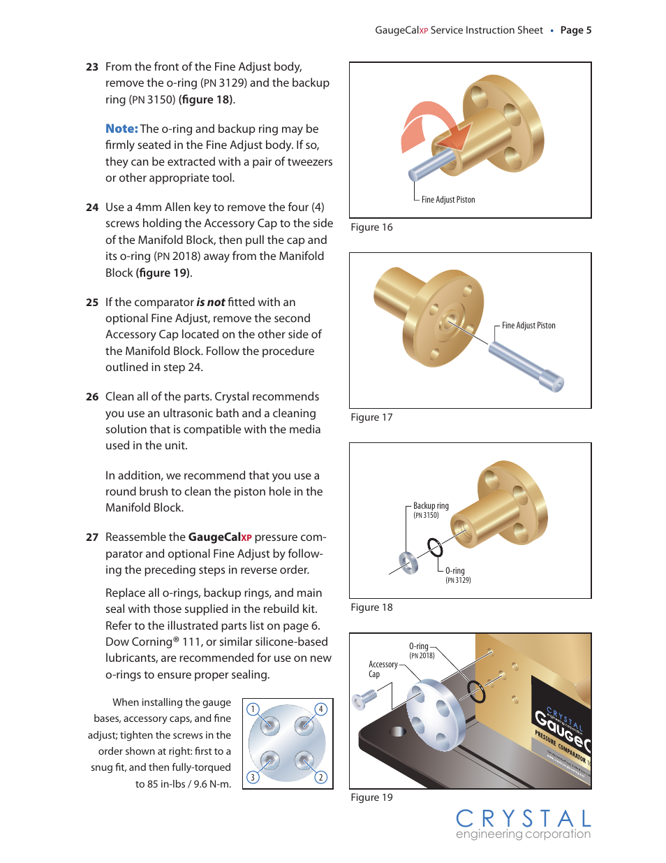 List | Crystal GaugeCalXP Rebuild Kit User Manual | Page 5 / 8