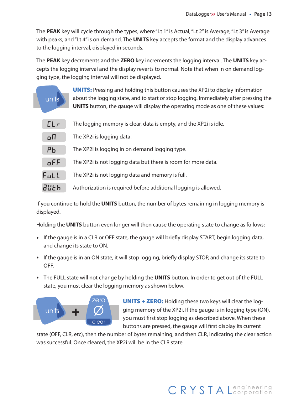Crystal DataLoggerXP User Manual | Page 16 / 21