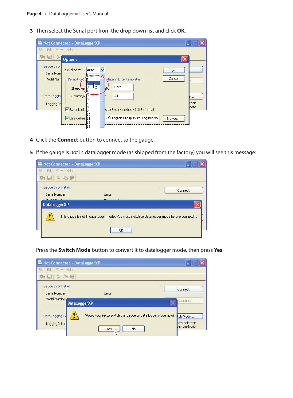 Crystal DataLoggerXP User Manual | Page 7 / 21