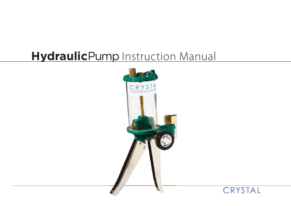 Crystal HydraulicPump User Manual | 9 pages