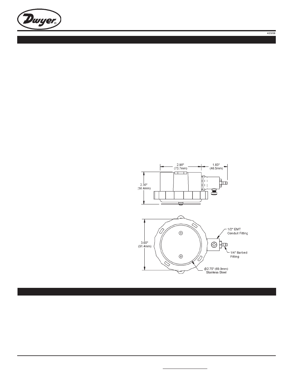 Dwyer A-420 User Manual | 2 pages