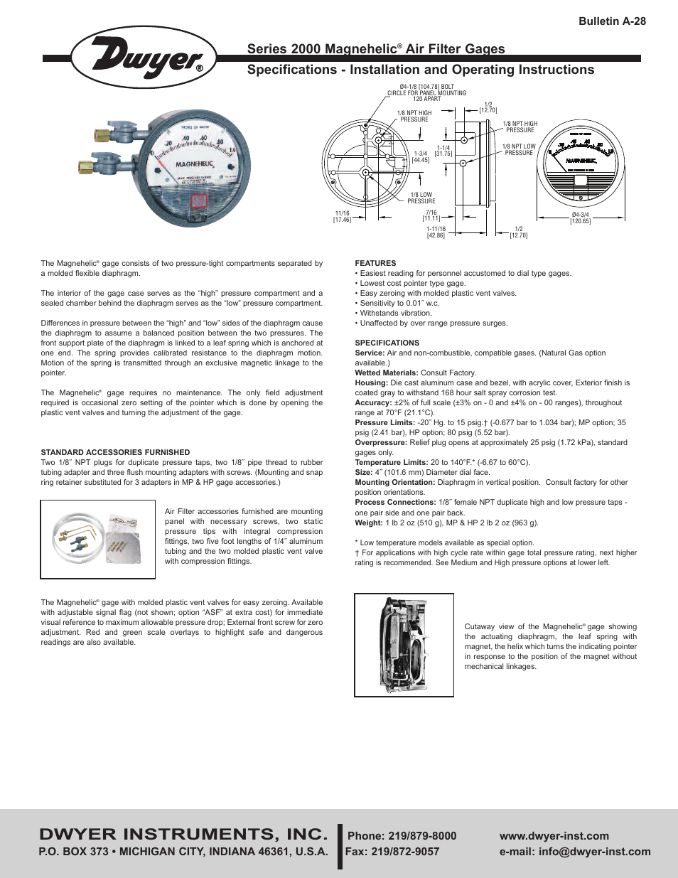 Dwyer 2000 User Manual | 2 pages