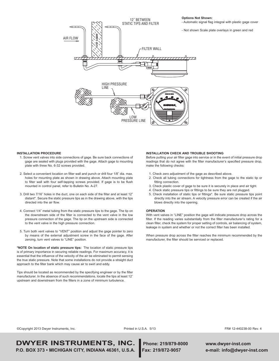 Dwyer instruments, inc | Dwyer 2000 User Manual | Page 2 / 2